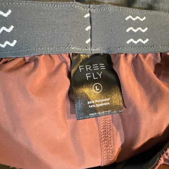 Free Fly Breeze Shorts Mens L Pink Mauve 8" Performance Athletic Elastic Pockets - Picture 7 of 7